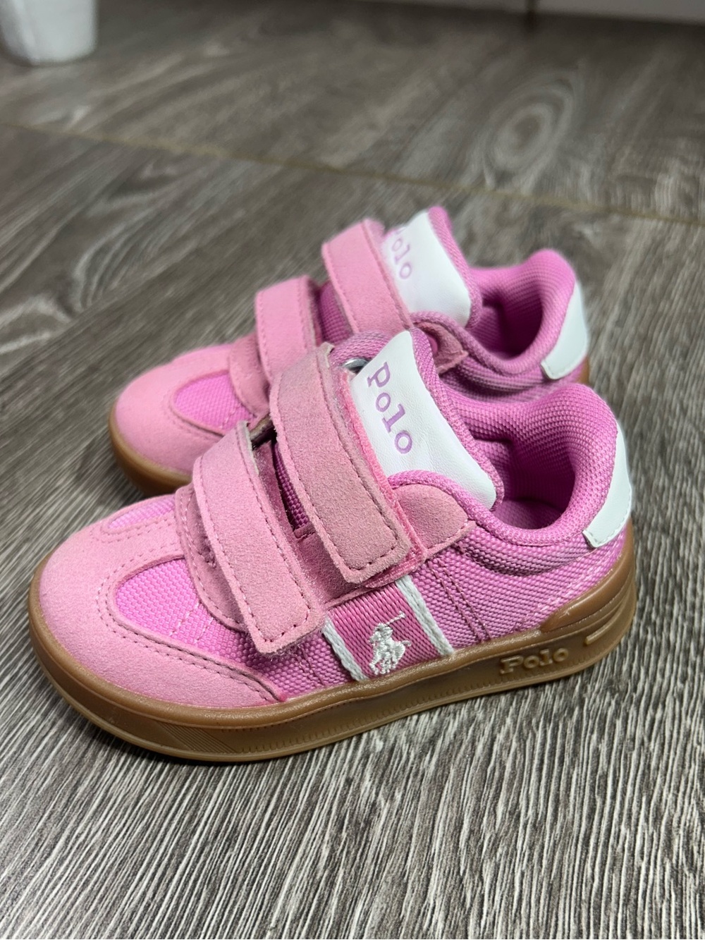 Polo by Ralph Lauren baby girl Pink suede Sneakers